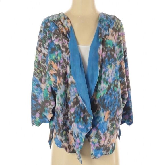 Urban Outfitters Kimchi Blue Water Color 
Open Drape Boho Cardigan - Picture 1 of 2